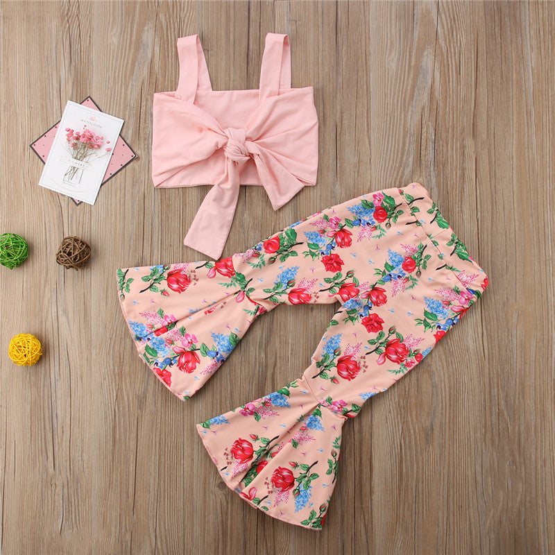 Peach Floral 2 Pc Set - The Childrens Firm