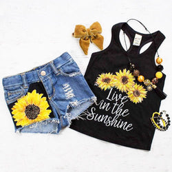 Shes A Sunflower Tank Top & Shorts Set - The Childrens Firm