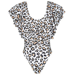 Mother And Daughter Ruffle Leopard Swimsuit - The Childrens Firm