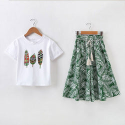 Feather Printed 2Pc Flowy Set - The Childrens Firm