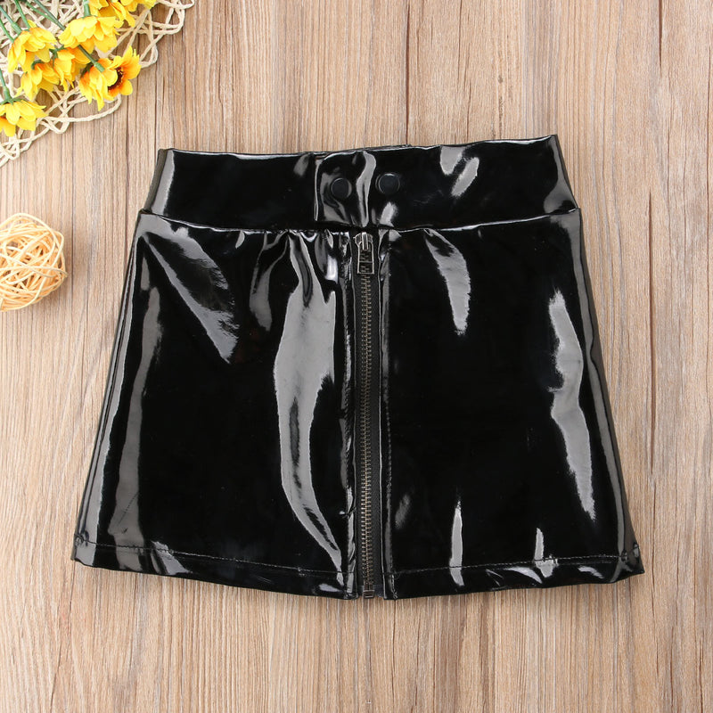 Patent Faux Leather Mini Skirt - The Childrens Firm