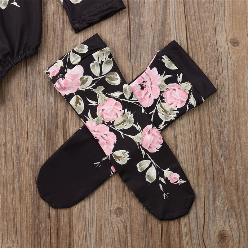 Baby Elegant Floral Onesie With Leg Warmers - The Childrens Firm