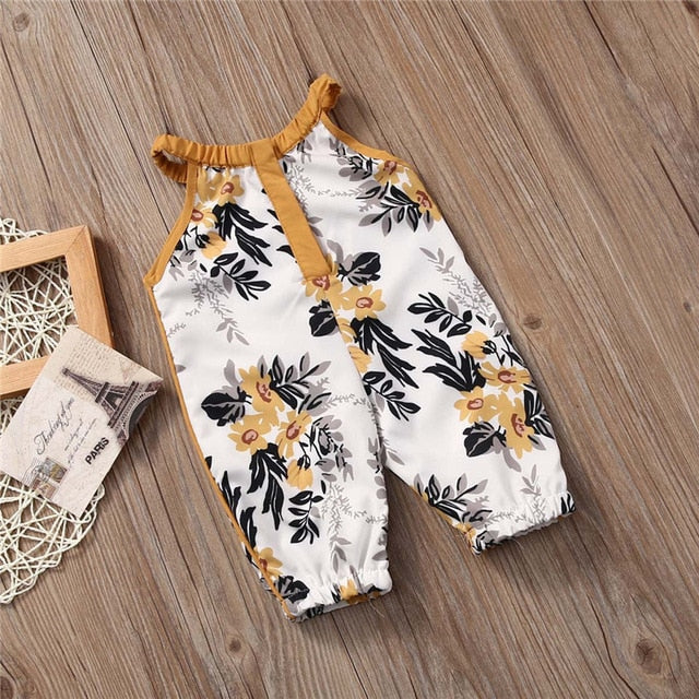 Mustard Floral Romper - The Childrens Firm