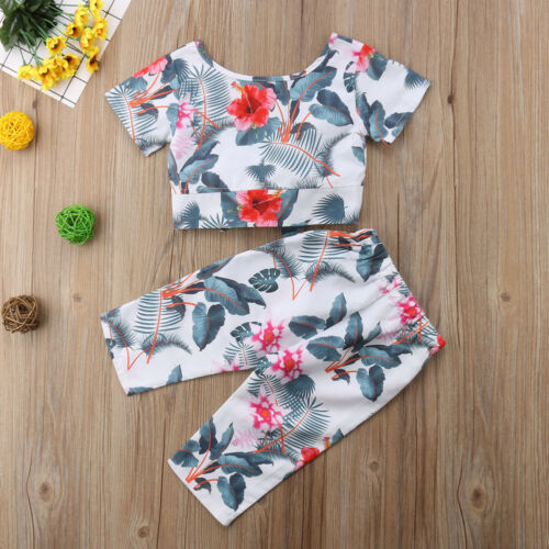 Baby Girls Boho Flowers Crop Top + Pants Set - The Childrens Firm